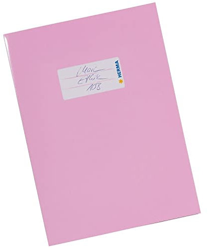 HERMA 19855 Heftumschlag A5 Karton Rosa, Hefthülle mit Beschriftungsfeld aus stabilem & extra starkem Papier, Heftschoner für Schulhefte, farbig