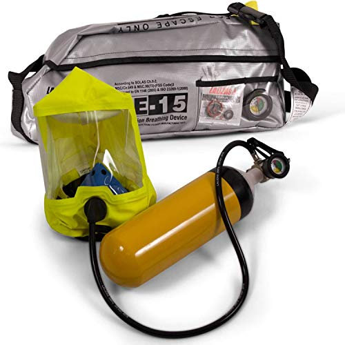 wellenshop Lalizas Profi Atemluftgerät Escape-15 für Notfall-Evakuierung Tragbar mit Tasche Atemluftflasche Boot Schiff Rettung Brand Rauch Atemschutzgerät