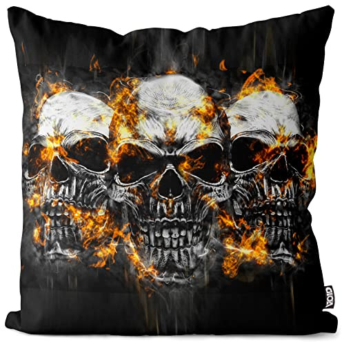 VOID Totenköpfe Hard Rock Kissenbezug Kissenhülle Sofakissen Kissen Deko Outdoor-Kissen Dekokissen, Kissen Größe:80 x 80 cm