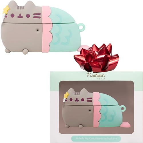 iFace x Pusheen Custodia Protettiva in Silicone per AirPods Pro [Moschettone Incluso] [Compatibile Con Ricarica Wireless] Copri Custodia per Airpods – Pusheen Mermaid