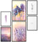 Papierschmiede® Mood Poster Set Lavendel, Bilder Wohnzimmer Deko Schlafzimmer, 2x DIN A4 und 4x DIN A5, Lila Feld Sonne - Wandposter ohne Rahmen