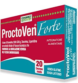 Proctoven Forte Emorroidi [ 20 Compresse ] - Integratore Plesso Emorroidario, Diosmina, Bromelina, Rimedi Naturali SENZA CREMA