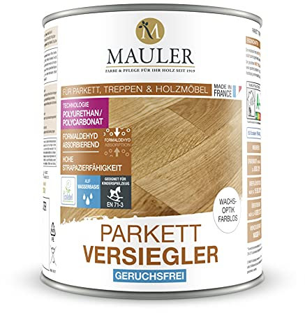 Mauler Versiegler/Lacke Glänzend 1L Schützt langzeitig Parkett, Treppen, Möbel, Professionnelle Qualität DEMAU_PVER_GL_FARB_0001. Farblos Glänzend