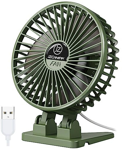 JZCreater Ventilador de escritorio USB, mini ventilador portátil, ventilador de refrigeración de mesa de escritorio de 3 velocidades, ventilador de alimentación enchufable, viento fuerte, ventilador