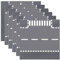 Lekebaby 6 Pack Road Base Plates Age 3+, 10x10 City Street Plates Compatible with All Major Brands, 4 Curved/1 Straight/1 T-Junction