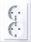Schneider Electric Merten System M Zentralplatte Doppelwandsteckdose Schutzkontakt, weiß