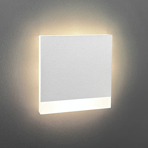 LEDFULL® Treppenbeleuchtung LED Tricolor 3in1 Verbesserte Version 230V Wandeinbauleuchte für Schalterdose - Stufenbeleuchtung für Innen in Eckig Dreiviertel Weiß