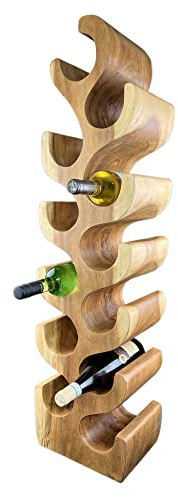 FaHome Weinregal Stehend Massiv Holz (50/70/100x27x18) Freistehender Weinhalter Massivholz Flaschenhalter (12 Flaschen - 100x27x18cm)