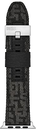Diesel Cinturino per Apple Watch, cinturino per Apple Watch da 42/44/45 mm, cinturino per Apple Watch Series 8/7/6/5/4/3/2/1/SE, Denim nero., One Size, Bande Apple