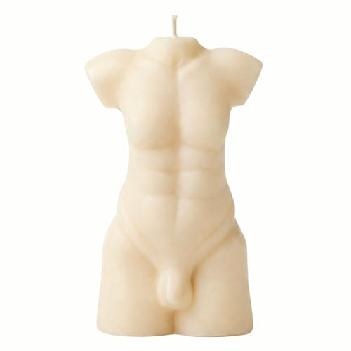 Body Candle – Skulptur Kerze aus Sojawachs – Körperform als Deko & Geschenk, vegan, handmade (Helios creme)