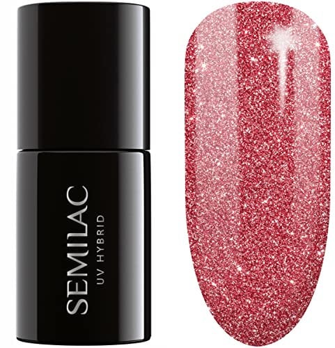 SEMILAC 457 Glamorous Red Nail UV Gel Polish | Long Lasting and Easy to Apply | Soak off UV/Led | Perfect for Home and Professional Manicure and Pedicure 7 ml