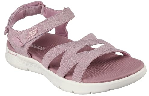 Skechers Damen GO WALK FLEX Sandale Sunshine, Mauve Textile, 40