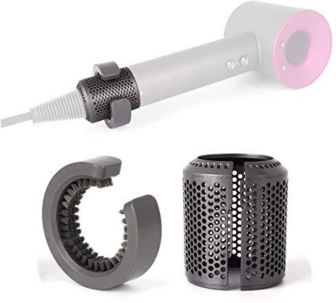 Copertura per filtro asciugacapelli di ricambio per Dyson Supersonic HD01, filtro esterno rimovibile con spazzola per la pulizia dei filtri