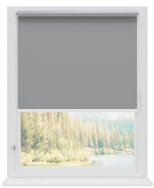 RENA Rollos Für Fenster Ohne Bohren - Thermorollo Verdunklungsrollo - Weiße Kette Verstellbar - Hitzeschutz Sichtschutz - 55 x 150 cm Grau Silber