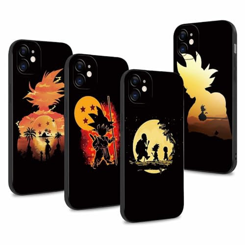 4 Stück Handyhülle für Apple iPhone 11 6.1 Zoll Anime Manga Muster Design Junge Case All Inklusiv Linsen Schutzhülle Stoßfest TPU Silikon Weich Ultra Dünn Cover, 01