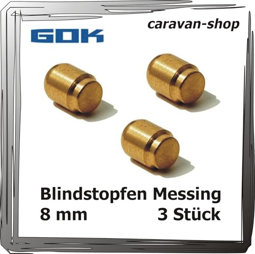 Lot de 3 bouchons d'obturation de 8 mm pour raccords, bloc de distribution, valve à fermeture rapide, gaz liquéfié, caravane, propane
