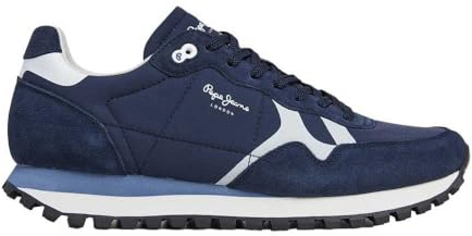 Pepe Jeans Herren Brit-On Prints M Sneaker, Blue Navy, 41 EU