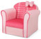 GYMAX Divano per Bambini con Decorazione a Fiocco, Poltrona con Schienale Ergonomico, per 1,5-3 Anni, Rosa