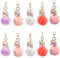 Lot de 10 Porte-clés à pompons licorne, porte-clés multicouleurs, Cadeaux invités pour anniversaire et fête d'enfants