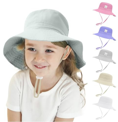 flintronic Baby Sonnenhut, UV-Schutz UPF 50+ für Kinder, Verstellbarer Fischerhut, Krempe Strandhut für Mädchen und Jungen, Bucket Hat mit Kinnriemen