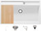 PRIMAGRAN Fregadero Granito Blanco 88x53cm, Cocina 1 Seno + Grifo 32x20cm + Sifón + Accesorios, Sobre encimera al mueble 90cm - Oslo Pocket