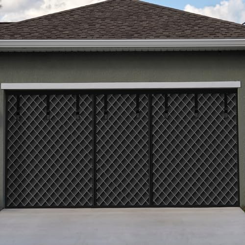 Garage Door Screen for Winter 16x8ft Garage Door Insulation Kit for 2 Car Magnetic Thermal Curtain Oxford Cover Blanket, Weatherproof, Windproof, Soundproof