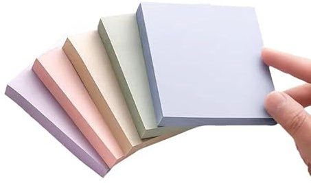 Notizzettel Bunt Selbstklebende Klebezettel, 76 X 76 mm Sticky Notes, Haftnotizen Klebezettel, Notizzettel Klebend, Postit Haftnotizen für Büro Zuhause Schule Sitzung, 5 Blöcken, 500 Blatt