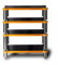 4-stufiges HiFi-Rack, AV-Regal, Plattenspielerständer, Geräteschrank, HiFi-Audio-Rack aus Massivholz, HiFi-Rack-Füße, Leistungsverstärker-Regal, Audio-Video-Komponenten (schwarz, 60 x 78 x 48 cm)