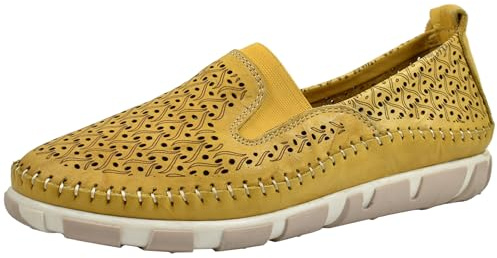 Gemini Damen Slipper Schlüpfschuh Lederschuh mit Lochmuster 395745-01