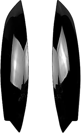 Jrifedptry Nero Lucido Fari Sopracciglia Palpebre Copertura Ciglia Luce Lampada Adesivi per Golf 5 R32 MK5 2005 2006 2007
