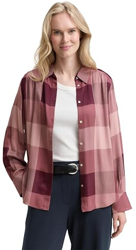 Tom Tailor Damen 1047583 Hemdbluse mit Karomuster (1er Pack)