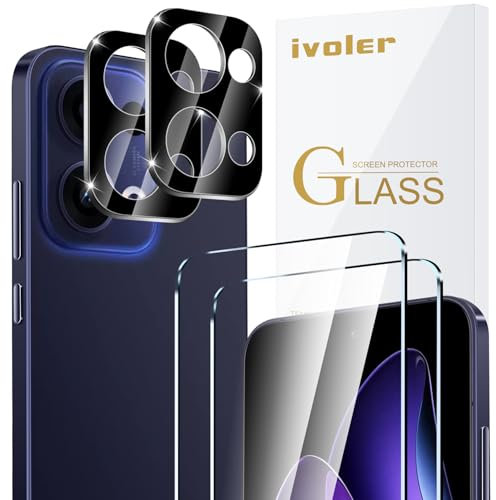 ivoler Pack de 2 Film de Protection d’écran en Verre Trempé pour Oppo Reno 13 5G, avec 2 Pièces Caméra Arrière Protecteur, Dureté 9H Glass, Anti Rayures, sans Bulles