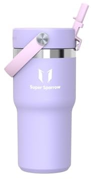 Sparrow Borraccia Termica Bambini - 620ml - Twistpath Borracce con Tappo Flex con Cannuccia - Senza BPA & Perdite Bottiglia Acqua - Inox Borracce Termiche Per Portabevande