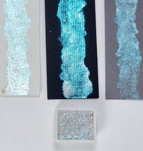 GLOWYBOX Peinture aquarelle nacrée pailletée - Paillettes - Peinture à l'eau irisée - Couleur : doré - Paillettes dorées - Peinture à l'eau irisée