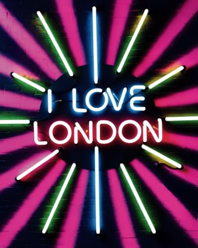 I love London neon sign notebook | 8x10 lined 100 pages | London lover Londoner notebook love London travel | get **it done notebook