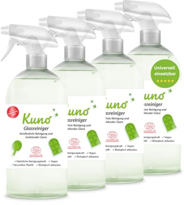 Kuno Glasreiniger – Streifenfreier Glanz für Fenster, Spiegel & Glasflächen – Kraftvoll gegen Schmutz, Schlierenfrei, Schnelltrocknend - 500 ml (4)