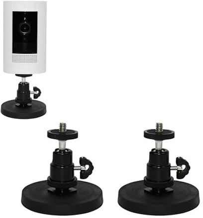 2 Pack Magnetische Wandhalterung Kompatibel mit Ring Stick Up Cam/Pro/Ring Outdoor Camera Plus/Eufy/Arlo Kamera, Magnete Halterung mit 1/4 Schraube, Ohne Bohren Kamera Wandhalterungen-Schwarz