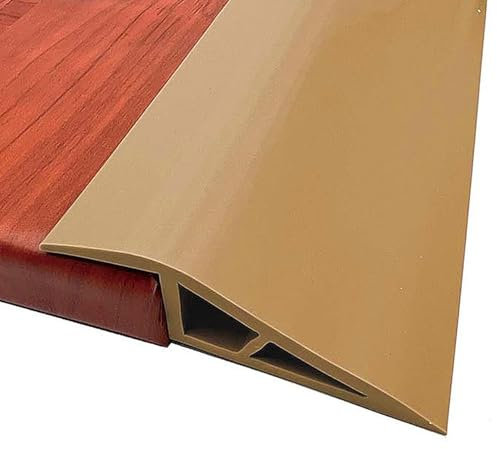 GOUZIBHD Selbstklebende PVC Boden-Übergangsstreifen, Übergangsleiste, Randleiste für Teppich und Fliesen Zum Überbrücken Von Lücken, Teppichschwellenübergang, Bodentrennleiste(Size:5m/16.4ft)
