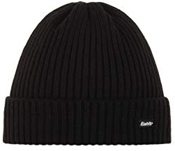 Eisbär Mütze Herren & Damen RIPP 2.0 Schwarz - Urbane Beanie Unisex Klassische Strickmütze mit Umschlag weich warm Wintermütze Bequeme Haube aus Österreich