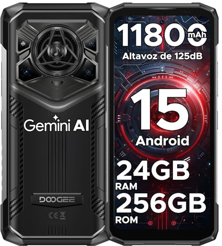 DOOGEE Blade20 Pro Móvil Rugerizado Android 15, Movil Irrompible 11800mAh, 24GB RAM+256GB ROM/2TB, 6.6 HD+ 90Hz,Altavoz Gran Amplitud 36mm, Cámara 50MP+20MP+8MP, Widevine L1/IP68IP69K/GPS/Face ID