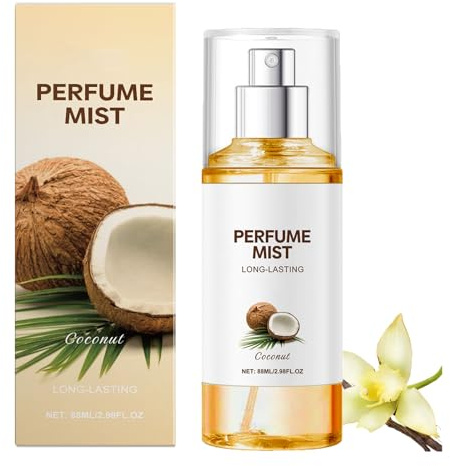 Coconut Women's Perfume Spray, Long-Time Fragrance, Light Texture, Fresher and Gentle, Essential Oils for Hair and Body, Body Spray, Charming Fragrance Anytime, Anywhere, For Everyday Use (1pcs)