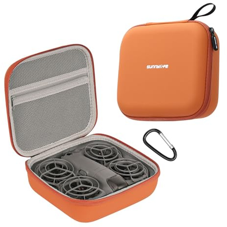 ZJRXM Neo 2 Tasche, Schutztasche PU Case Bag Tragetasche für DJI Neo 2 Drohne Zubehör, Tragbare und Kompakt (Orange)