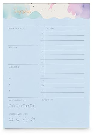 Idena 11379 - Notizblock Tagesplaner, Format DIN A5, Block mit 52 Blatt, 100 g/m² Papier, 1 Tag pro Seite