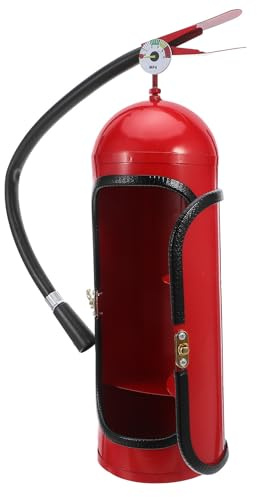Cabilock Wine Storage Cabinet Iron and Plastic Creative Fire Extinguisher Shape Freestanding Space Saving Wine Bottle Holder for Countertop Use Home Bar Organizer and Men