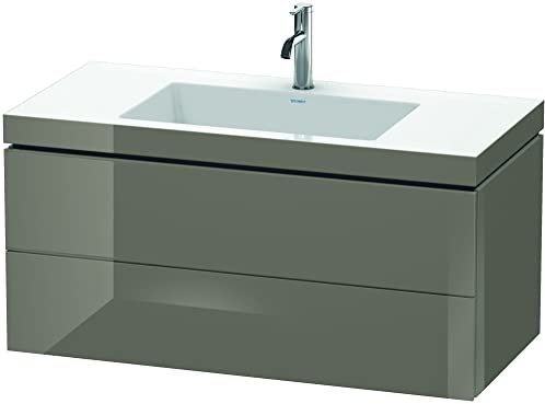 Duravit Duravit Waschtischunterbau L-CUBE mit Waschtisch Vero Air, 500 x 1000 x 480 mm 1 Hahnloch flannel grey hochglanz