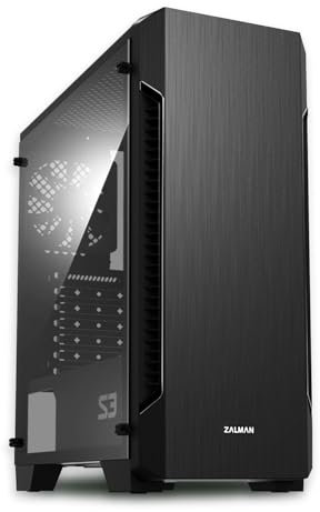 Zalman S3 ATX Mid Tower Computer PC Case, Pre-Installed Three (3) x 120mm Fans with Smoky Acrylic Side Panel and Patterned Mesh Design, Black
