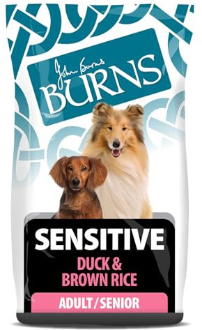 Burns Pet Nutrition Hypoallergenic Complete Dry Dog Food Adult and Senior Dog Sensitive with Duck and Brown Rice, 12 kg