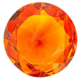 Yeti-Gold Farbiger 12 cm extragroßer Glasdiamant | glamouröse Deko | Deko-Diamant | Diamantkristall | Tischdeko | Diamant | Kristall | Hochzeitsdeko | Briefbeschwerer | Brillanten (Bernstein)