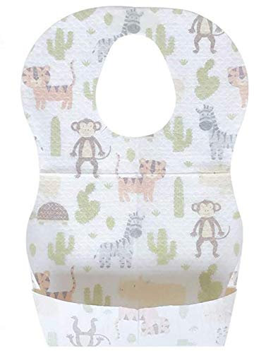 Losuya 20 Einweg-Lätzchen aus Vliesstoff für Babys und Kleinkinder.