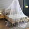 Moskitonetz Bett Doppelbett Aufhängen Moskitonetz für Babybett Einzelbett Weiß Rund Mückennetz Bett für Zuhause, Garten, Balkon, Camping, 11 m x 2,6 m